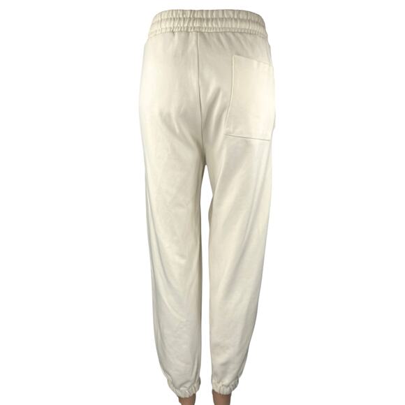NEW Zara Cream White Elastic Waist Tapered Lounge Trousers Joggers Sweatpants L - Picture 3 of 6